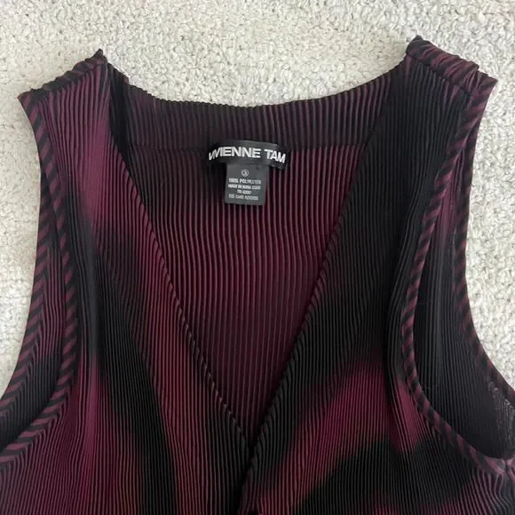 Vivienne-tam Women's Black and Burgundy Dress - Picture 4 of 4